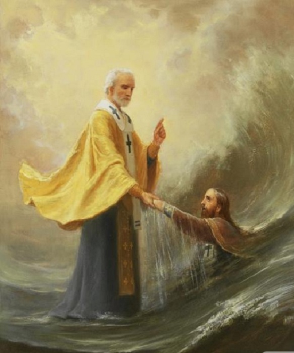 Святой Николай помогает утопающим